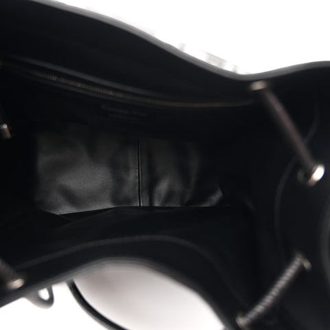 Crinkled Calfskin Macrocannage Medium D-Motion Bag Black