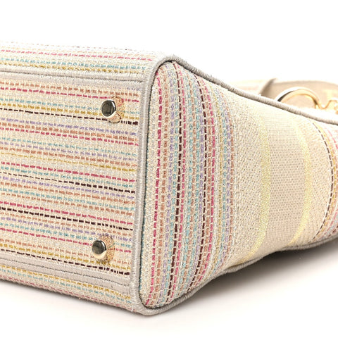 Canvas Embroidered Medium Lady D-Lite Beige Multicolor