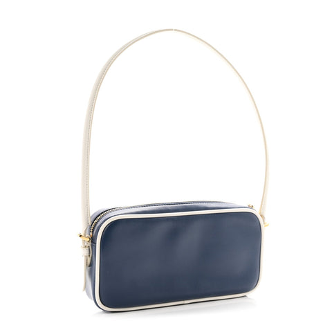 Calfskin Softy Mini Beau Contrast Top Handle Bag Bluette White