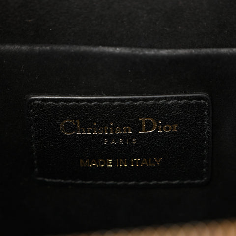 Lambskin Cannage Small Diortravel Vanity Case Black