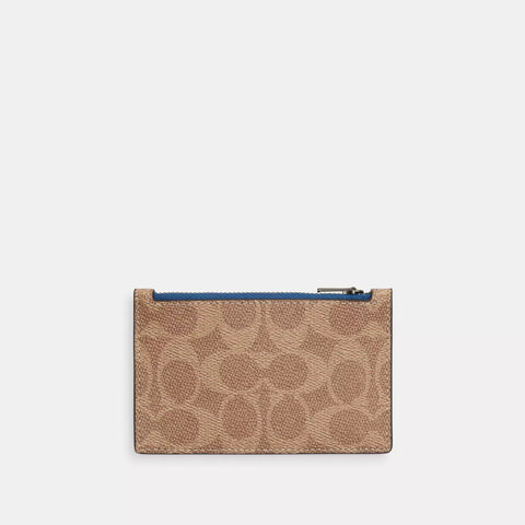 Coach Outlet Zip Card Case In Signature