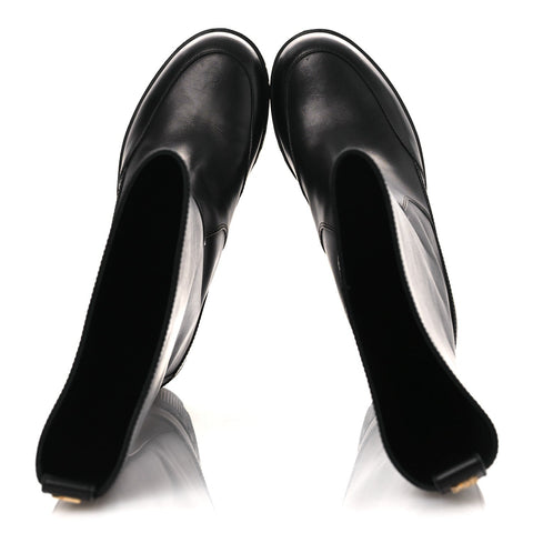 Calfskin Laureate Platform High Boots 36 Black