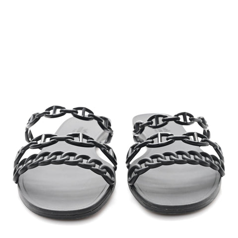 Rubber Chaine d'Ancre Rivage Sandals 38 Black