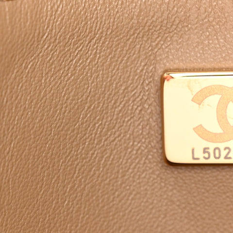 Suede Calfskin Souplissimo Maxi Flap Dark Beige