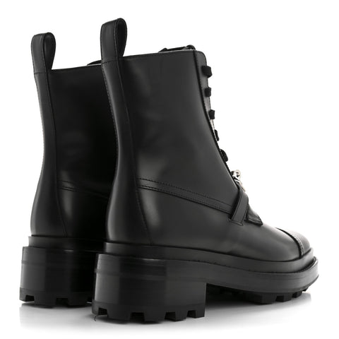 Glossed Calfskin Funk Ankle Boots 36 Black