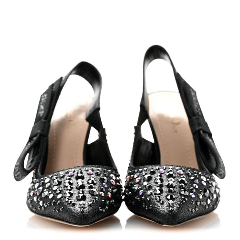 Fabric Strass J'Adior Slingback 100mm Pumps 38 Black