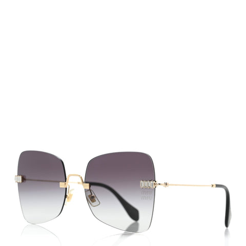 Metal Crystal Sunglasses SMU50W Black Gold