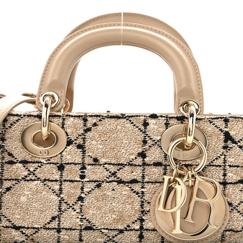 Tweed Cannage Medium Lady D-Joy Natural Black