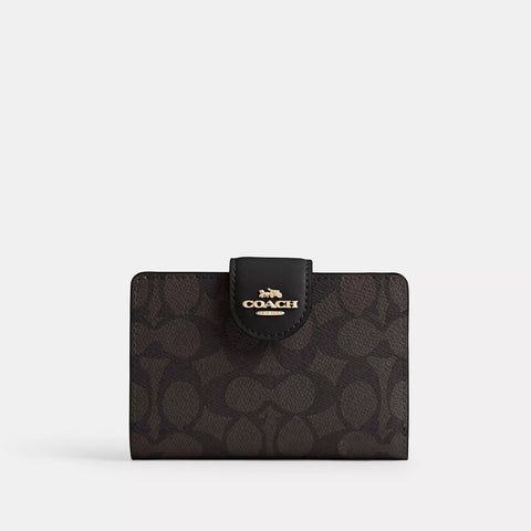 Coach Outlet Medium Corner Zip Wallet In Signature Canvas