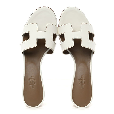 Calfskin Oasis Sandals 38.5 White