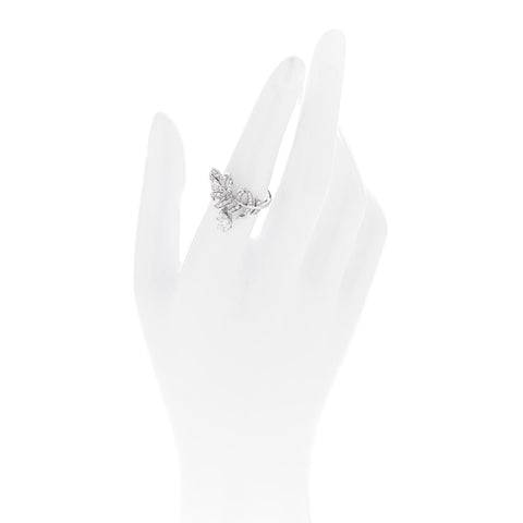 18K White Gold Diamond Plume De Chanel Ring 53 6.5