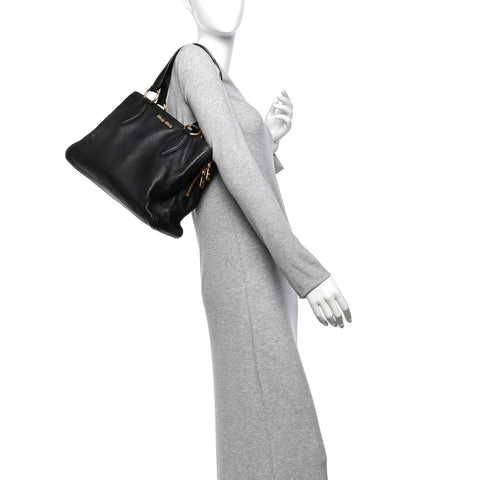Vitello Daino Caribu Tote Black