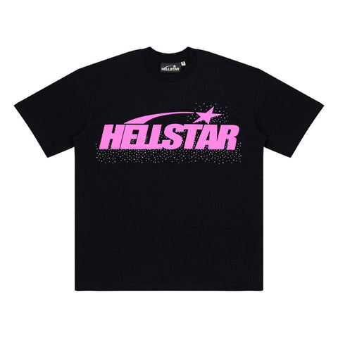 Hellstar Pink Shooting Star Logo Black Tee