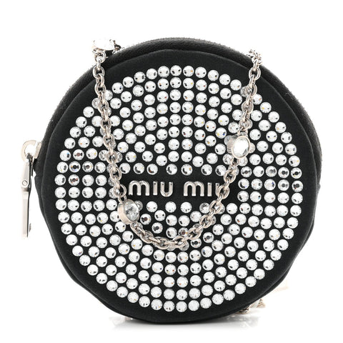 Raso Crystal Starlight Nano Circle Mini Bag Black
