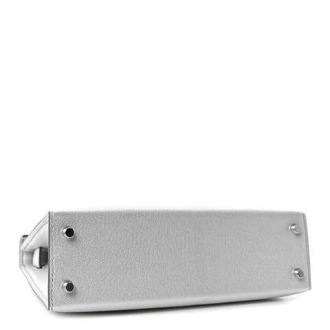Metallic Chevre Chamkilight Mini Kelly Sellier 20 Argent
