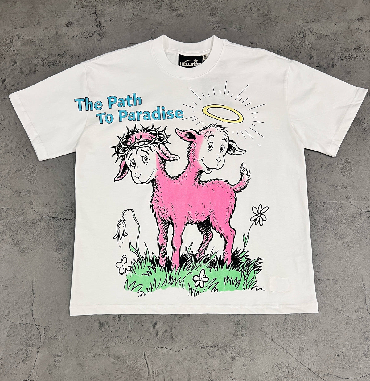 Hellstar The Path To Paradise Twin Goats White Tee