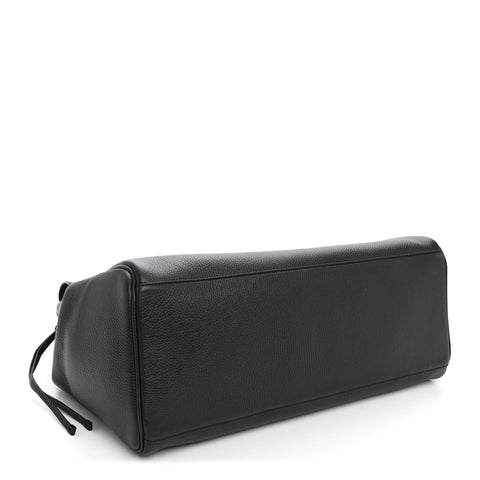 Grained Calfskin Large Urban Essentials Shopping Bag Black
