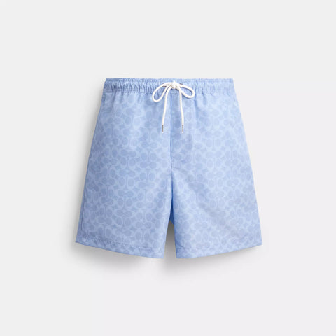 Coach Outlet Signature Swim Trunks In Recycled Polyester