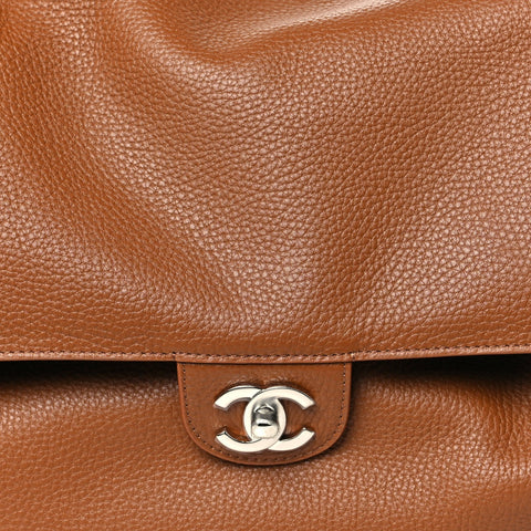Grained Calfskin Souplissimo Maxi Flap Camel