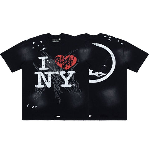 Hellstar I ❤ NY Tribal Distressed Black Tee