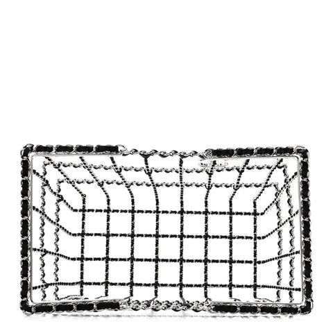 Brass Calfskin Medium Grocery By Chanel Shopping Basket Silver