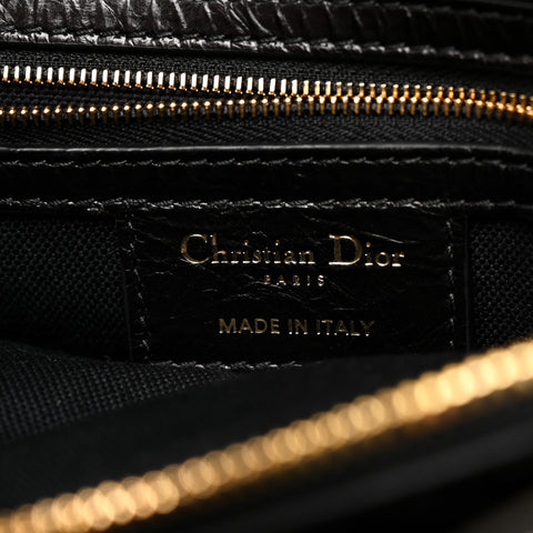 Crinkled Calfskin Small Grand Tour Bowling Bag Black