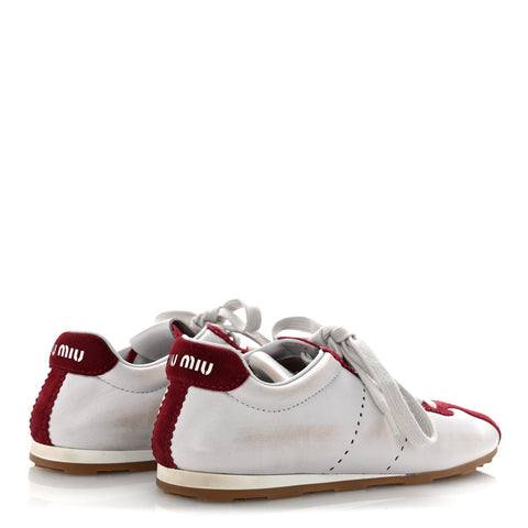 Scamosciato Womens Plume Sneakers 37.5 White Cerise