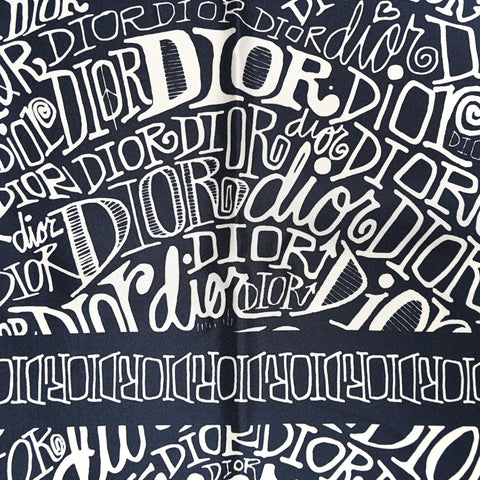 X SHAWN STUSSY Silk Printed Square Scarf Blue White