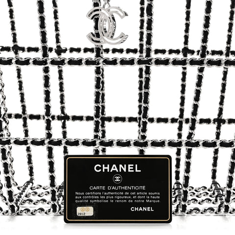 Brass Calfskin Medium Grocery By Chanel Shopping Basket Silver