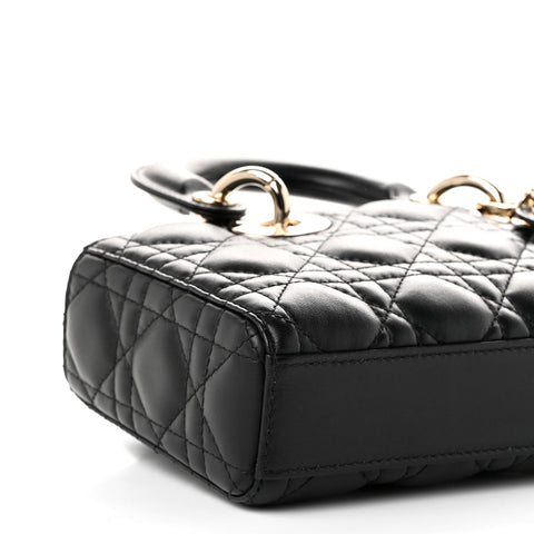 Lambskin Cannage Small Lady D-Joy Black