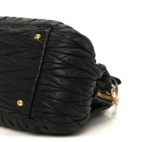 Nappa Matelasse Top Handle Black