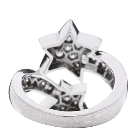 18K White Gold Diamond Comete Geode Ring 50 5.25