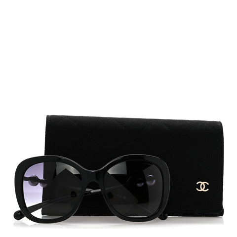 Acetate Butterfly Winter Pearl Sunglasses 5339-H Black