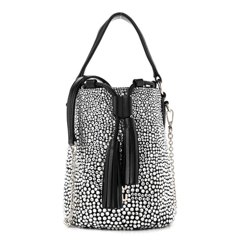 Raso Crystal Starlight Bucket Bag Black