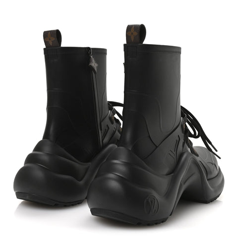 Mat Rubber Monogram LV Archlight Sneaker Boots 38 Black
