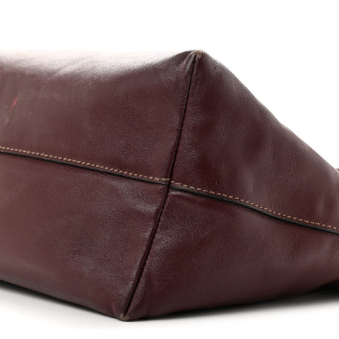 Vitello Soft Shopping Tote Burgundy