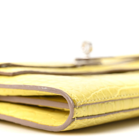 Matte Alligator Kelly Longue Wallet Mimosa