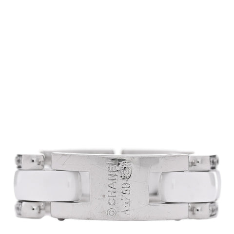18K White Gold Ceramic Diamond Medium Ultra Ring White 50 5.5