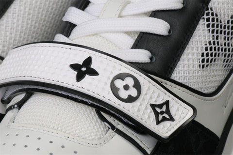 LV Trainer Low 'Velcro Strap - Black Monogram Denim'