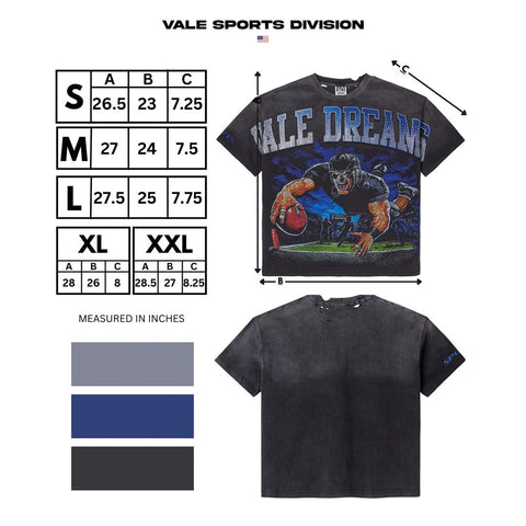 Vale Forever Gridiron Bling Tee Faded Black